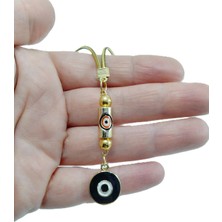 Siyah Metal Nazar Boncuğu Araba Dikiz Aynası Süsü Lüks Aksesuar