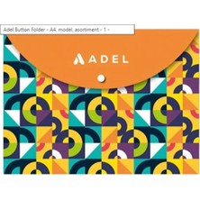 Marka Adel A4 Desenli Çıtçıtlı Zarf Dosya-Turuncu