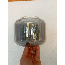 Ada Avize Ada Vazo Şeklinde Avize Camı Füme Rengi (Boy 13 Cm-Eni 15 Cm)