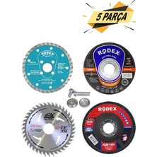 Normadia 5 Parça Mermer ve Metal Flap Kesici Kesme Seti 115 Mm, Taşlama Diskleri