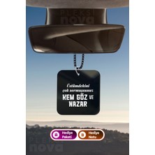 Kem Göz ve Nazar Yazılı Araba Süsü, Dikiz Aynası Süsü, Şık ve Anlamlı Dekor