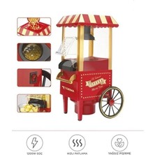 Yağsız Mısır Patlatma Popcorn Makinesi Kırmızı