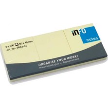Marka Info Notes 50X40MM Yapışkanlı Notluk 3X100 Syf Sarı