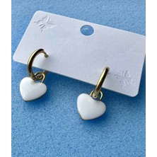 Linda Shop Altın Renk Kalp Figürlü Çelik Küpe (Çift)