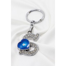 Nazar Boncuğu S Harfi Anahtarlık, Araba Dikiz Ayna Süsü, Metal Hediyelik