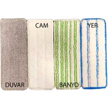Yüksek Emiş Gücüyle Mikrofiber 4’lü Tablet Mop Bezi, Çift Tırnak Tasarımı