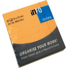 Marka Info Notes 75X75 mm Turuncu Yapışkanlı Notluk 80 Syf