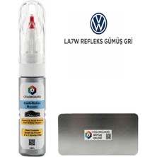 COLORGUARD Volkswagen Seat-Škoda LA7W Refleks Gümüş Gri İğneli ve Fırçalı 2 si 1 Arada Özel Tasarım Şişe Rötuş Boyası ve Profesyonel Rötuş Çeliği Seti