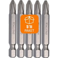Normadia Yıldız Bits Vida Sıkma Uç 50MM, Paketli, Güçlü ve Dayanıklı 5'li Set