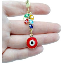 Metal Kırmızı Nazar Boncuğu Araba Dikiz Aynası Süsü Lüks Hediyelik