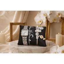 Sevgiliye,Doğum Günü,Anneler Günü,Evlilik yıl dönümüL,Arkadaşa Lady Of Silver ;saat ,charm 2 adet
