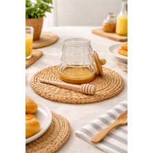 Buenos Bambu Kapaklı Bambu Kaşıklı Premıum Borosiklat Cam Bal Kavanozu