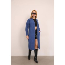 Lior Design Indigo Salaş Yumuşak Dokulu Triko Hırka BCES-252009