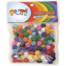 Marka Puti Metalik Küçük 10MM 100 Adet Pompom