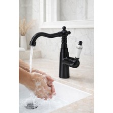 HT Prima Rustik Lavabo Bataryası Seramik Kollu Klasik Tasarım