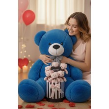 UltraMint Sevgiliye 90 cm Peluş Ayı ve Aynalı Mesajlı Ayıcık Buketi Seti