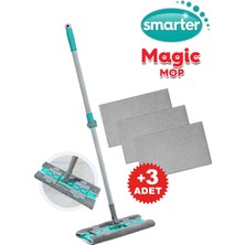 Pratik Temizlik Magnetik Mop ve Yedek Paspas Seti
