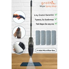 Pratik Wipe Sprey Mop, 4 Bezli, 700CC Su Hazneli, Püskürtmeli, Garantili