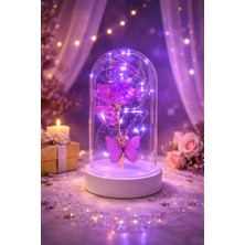 UltraMint Sevgililer Günü Peri LED Işıklı Kelebek Buketi, Solmayan Gül Hediye