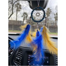 El Yapımı Düş Kapanı Sarı Lacivert Rüya Süsü Araba Dikiz Aynası