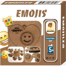 Marka Moon Beavers Boyanabilir Ahşap Emojiler Eğitici Oyuncak