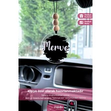 Kişiye Özel Siyah-Beyaz Dikiz Aynası Pleksi Araba Süsü