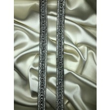 Kordone Pasalı Halkalı Şerit, Perde Şeridi, Dekoratif Gri Şerit, 10 Metre, KOD-P374