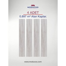 Moducoo Alta Clear Kendinden Yapışkanlı Parke 2,5 mm – Dayanıklı Zemin Kaplama (4 Adet / 0,897 M²)