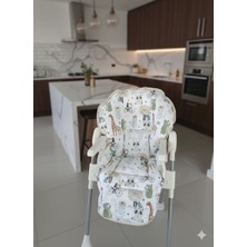 Wenaris Çift Taraflı % 100 Pamuk Mama Sandalyesi Minderi (Kemer Geçme Yerleri Vardır)