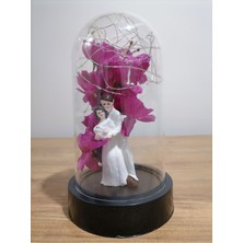 UltraMint Işıklı Kalpli Fanusla Romantik Çiçek Hediye, Sevgi Dolu Anlar Için