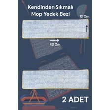 Iki Adet Mikrofiber Sıkmalı Mop Bezi, Temizlik Için Yedek Parça