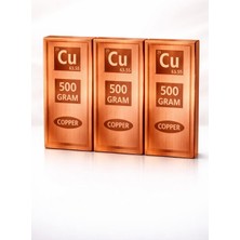 W-Design 3 Adet Külçe Saf Bakır 99,99 Cu 500 GR+500 GR+500 gr Toplam 1500 gr