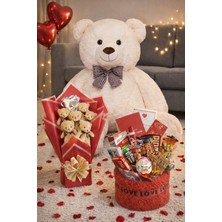 UltraMint Sevgililer Günü Hediye Seti, Peluş Ayı, Buket ve Çikolata Sepeti