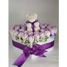 UltraMint Sevgililer Günü Özel Tasarım Kalp Saksıda Ayıcık ve Güller Kokulu Taş