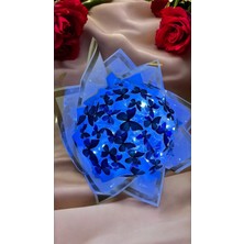 UltraMint Mavi LED Işıklı Kelebek Buketi, Sevgililer Günü Için Rüya Gibi Hediye