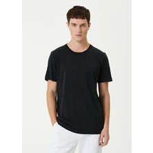 Erkek Basic Bisiklet Yaka Regular T-Shirt - Siyah