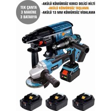 Normadia 5000MAH Akülü Set: Hiltli, Taşlama, Somun Sıkma, Çanta ve 3 Batarya