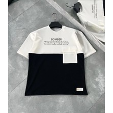 Tarz Yeri Erkek Torba Cep Detaylı  Parçalı T-Shirt - Siyah