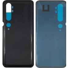Azur Xiaomi Mi Note 10 Pro Uyumlu Arka Pil Batarya Kapağı Cam - Siyah Yapıştırıcı Hediye