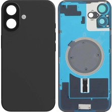 Azurtech iPhone 16 Plus Arka Pil Kapağı Cam Ürün (Siyah Renk Demirli Lensli Tamir Seti+ Yapıştırıcı Hediye
