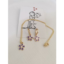 UltraMint Mor Mineli Çiçekli Kolye ve Küpe Seti, Sevgililer Günü Hediye Alternatifi