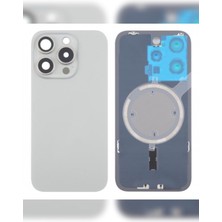 Azurtech iPhone 16 Pro Arka Kapak Pil Kapağı Beyaz Renk Nfc Demirli+Tamir Set Yapıştırıcı