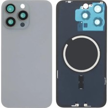 Azurtech iPhone 16 Pro Arka Kapak Pil Kapağı Natürel Titanyum Renk Nfc Demirli+Tamir Set Yapıştırıcı
