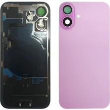 Azurtech iPhone 16 Arka Pil Kapağı Cam Ürün (Pembe Renk Demirli Lensli Tamir Seti+ Yapıştırıcı Hediye