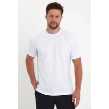 Tarz Yeri Erkek 24/1 Düz A Kalite Oversize T-Shirt - Beyaz