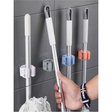 4'lü Yapışkanlı Çok Amaçlı Mob Paspas ve Süpürge Askısı Seti