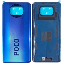 Azurtech Xiaomi Poco X3 Pro Uyumlu Arka Pil Batarya Kapağı Mavi- Tamir Set-Yapıştırıcı Hediye