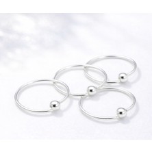 SET 925 Ayar Gümüş Tek Toplu Halka Burun Piercing Hızma – | 10 mm Çap, 1 mm Top |