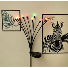 FB Cup 2 Adet 10 Başlıklı Renkli Güneş Enerjili Hareketli Dekoratif Bahçe Aydınlatması - Solar Dekoratif Lamba Yağmura Dayanıklı