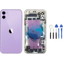 Azurtech Apple Iphone 11 Dolu Kasa + Montaj Seti Hediye - Mor